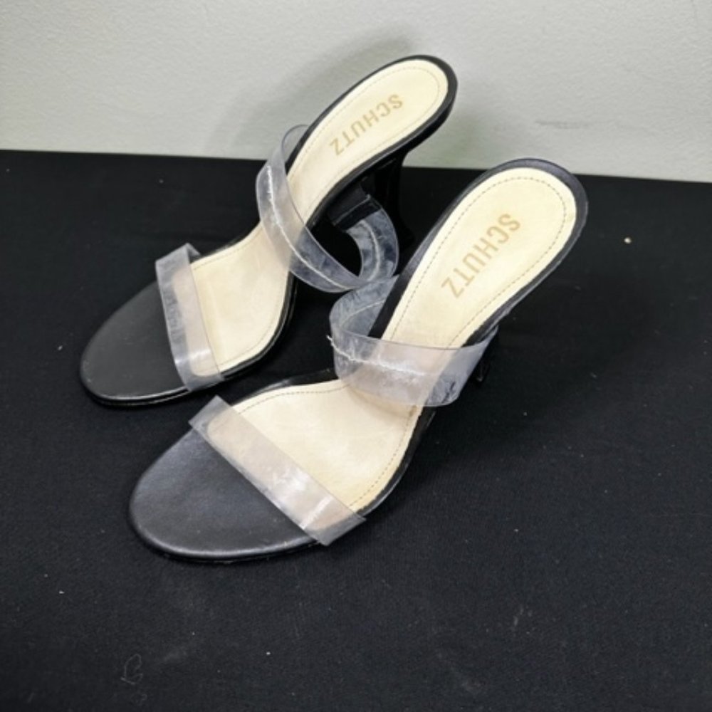 schutz clear strap heels